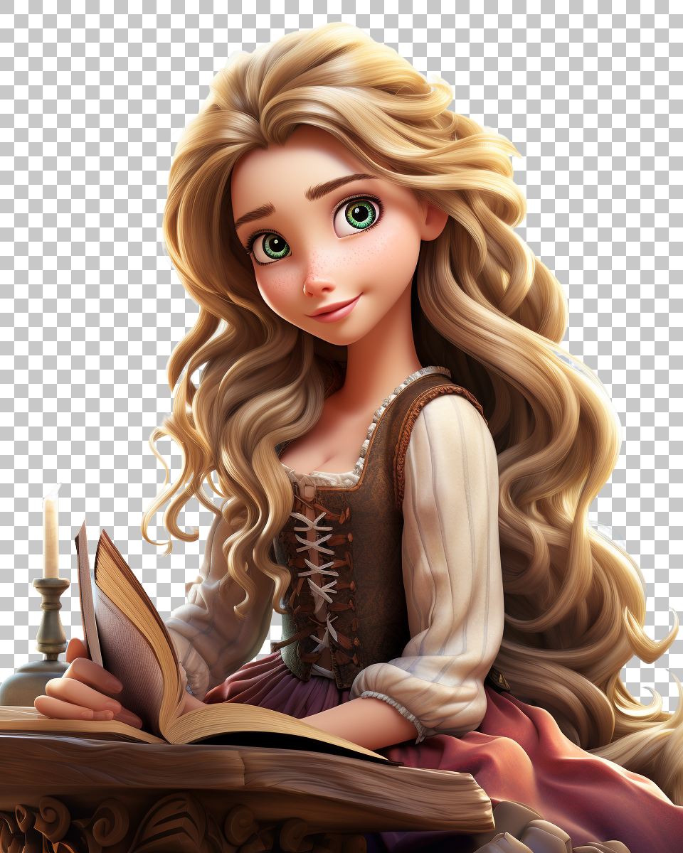 Vibrant Rapunzel PNG, Disney Princess Portrait, Cartoon, Fantasy