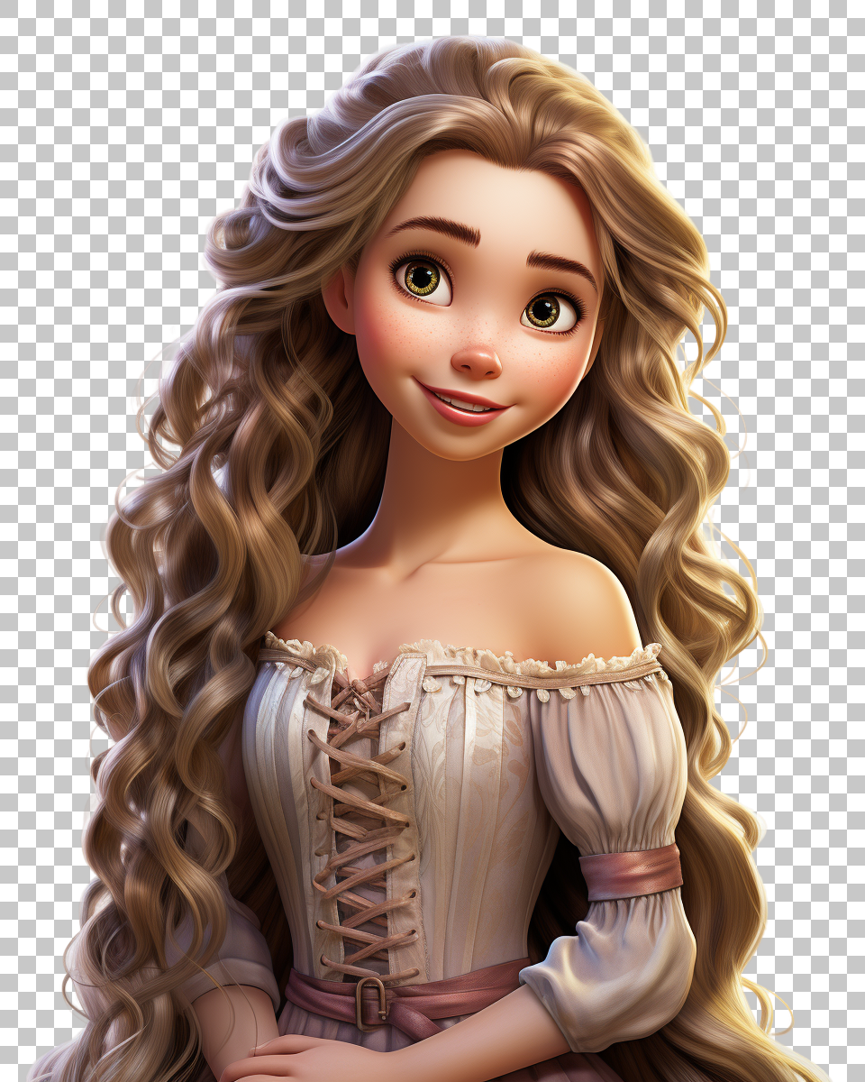 Enchanting Rapunzel PNG Portrait, Disney Princess Icon, Cartoon, Animation