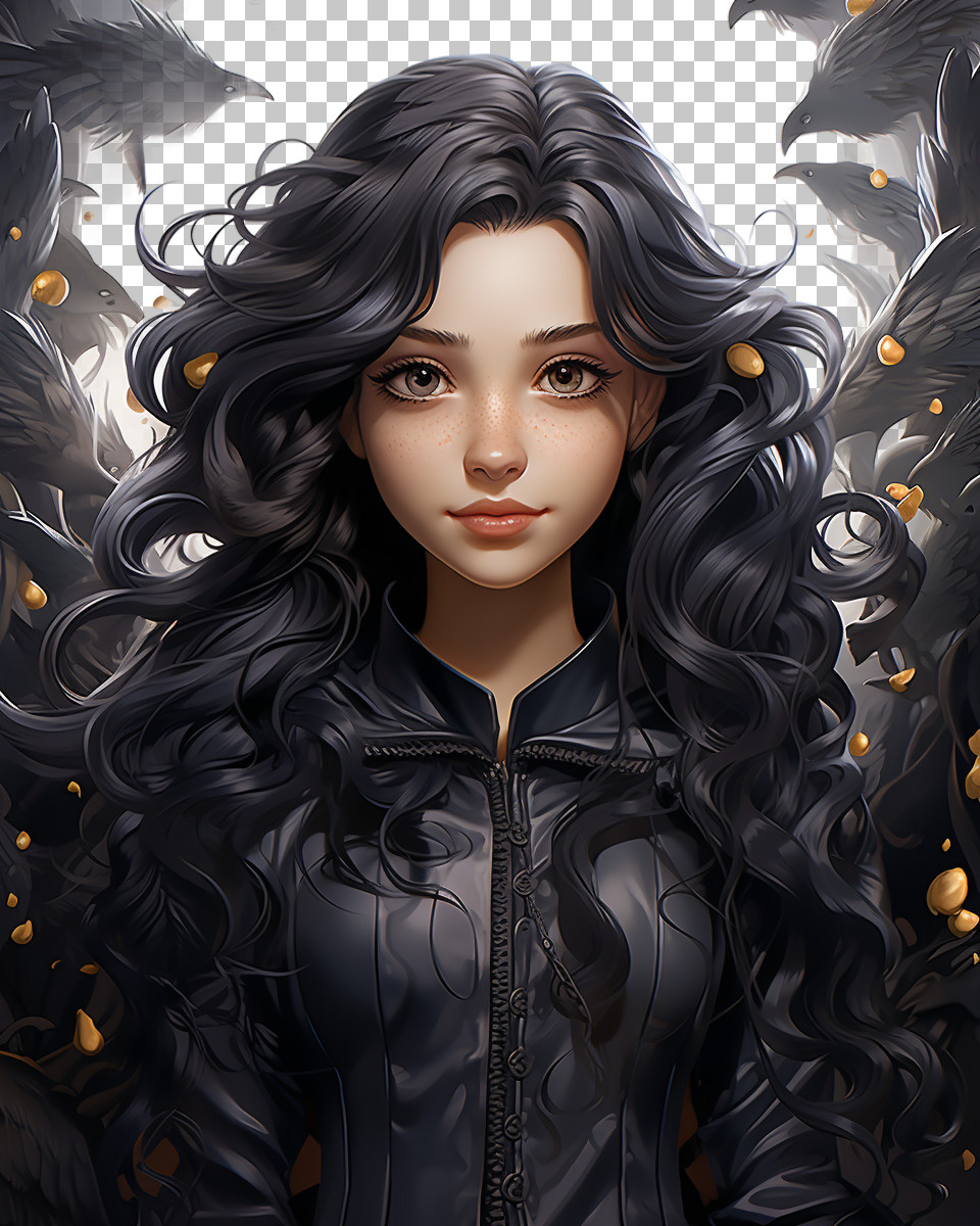 Raven Teen Titans PNG Portrait, Whimsical Teen Titans Character, Cartoon, Animation