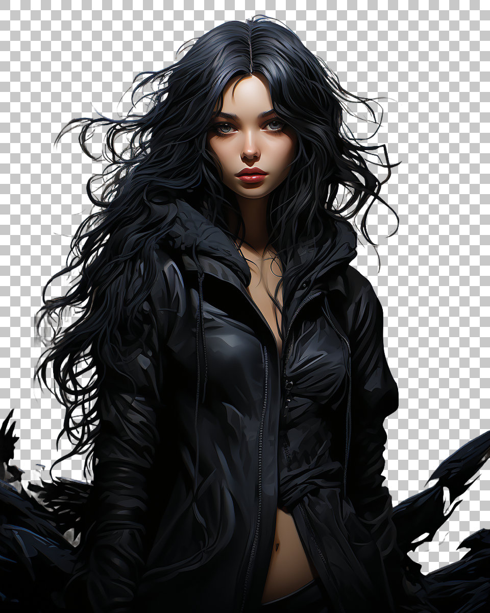 Enigmatic Raven Teen Titans PNG Portrait, DC Comics Hero Icon, Cartoon, Vintage