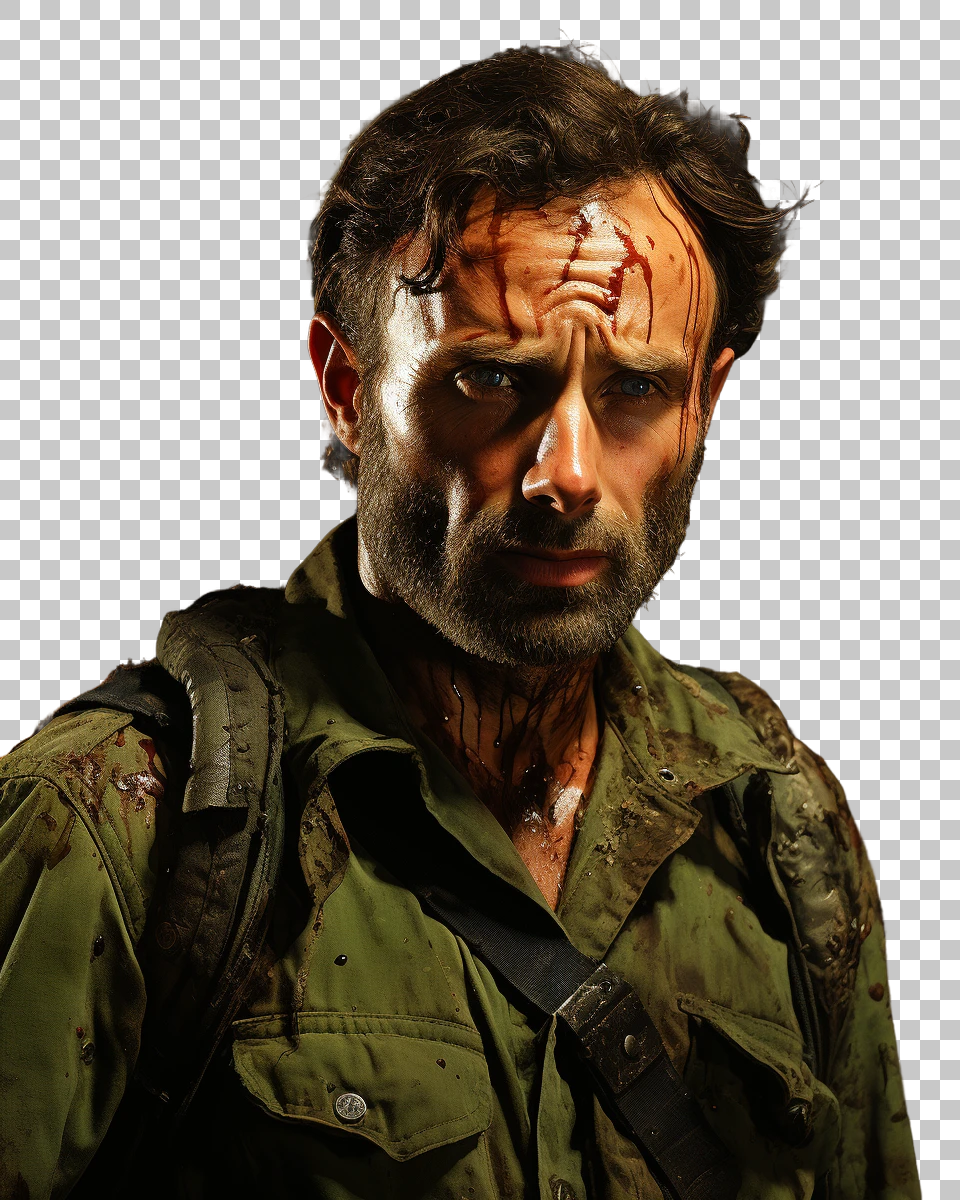 Rick Grimes The Walking Dead PNG Portrait, Join Post-Apocalyptic Adventure, Drama, Survival