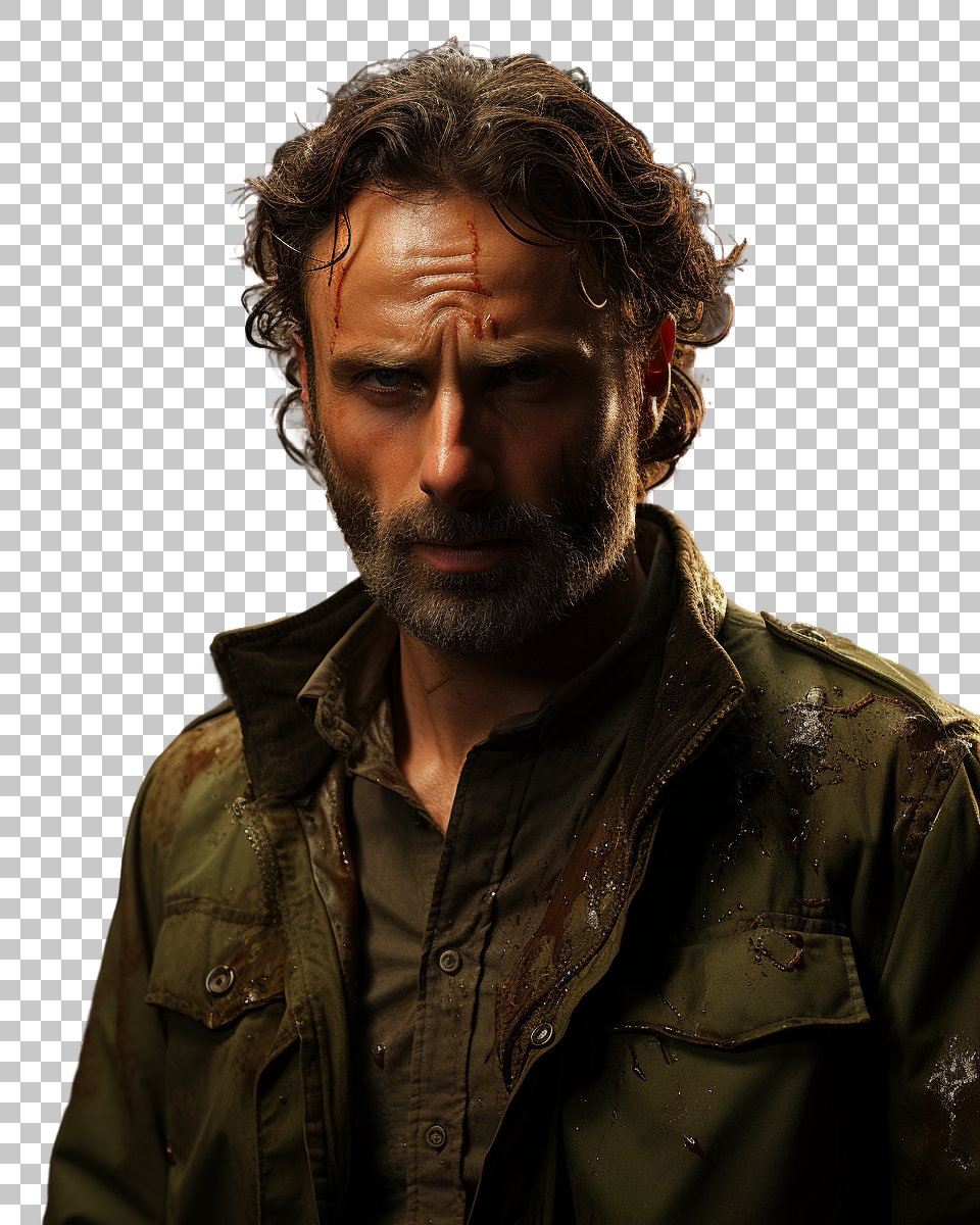 Rick Grimes The Walking Dead PNG Art, Legendary TV Hero Illustration, Horror, Survival