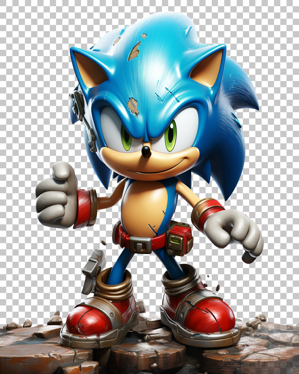 Sonic the Hedgehog PNG Art, Vibrant Tribute to Iconic Retro Gaming Character