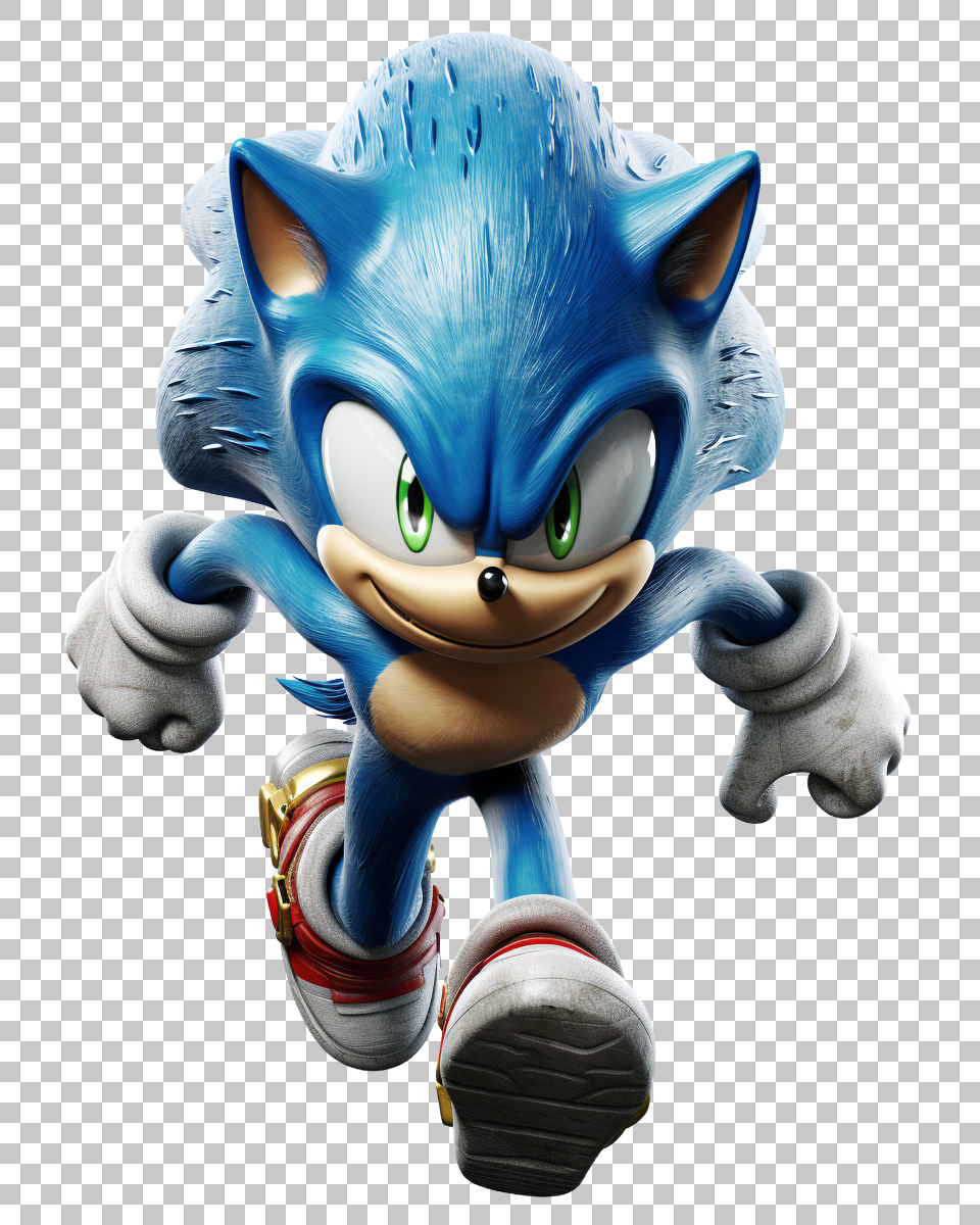 Sonic the Hedgehog PNG Illustration, Vibrant Tribute to Retro Gaming Classic
