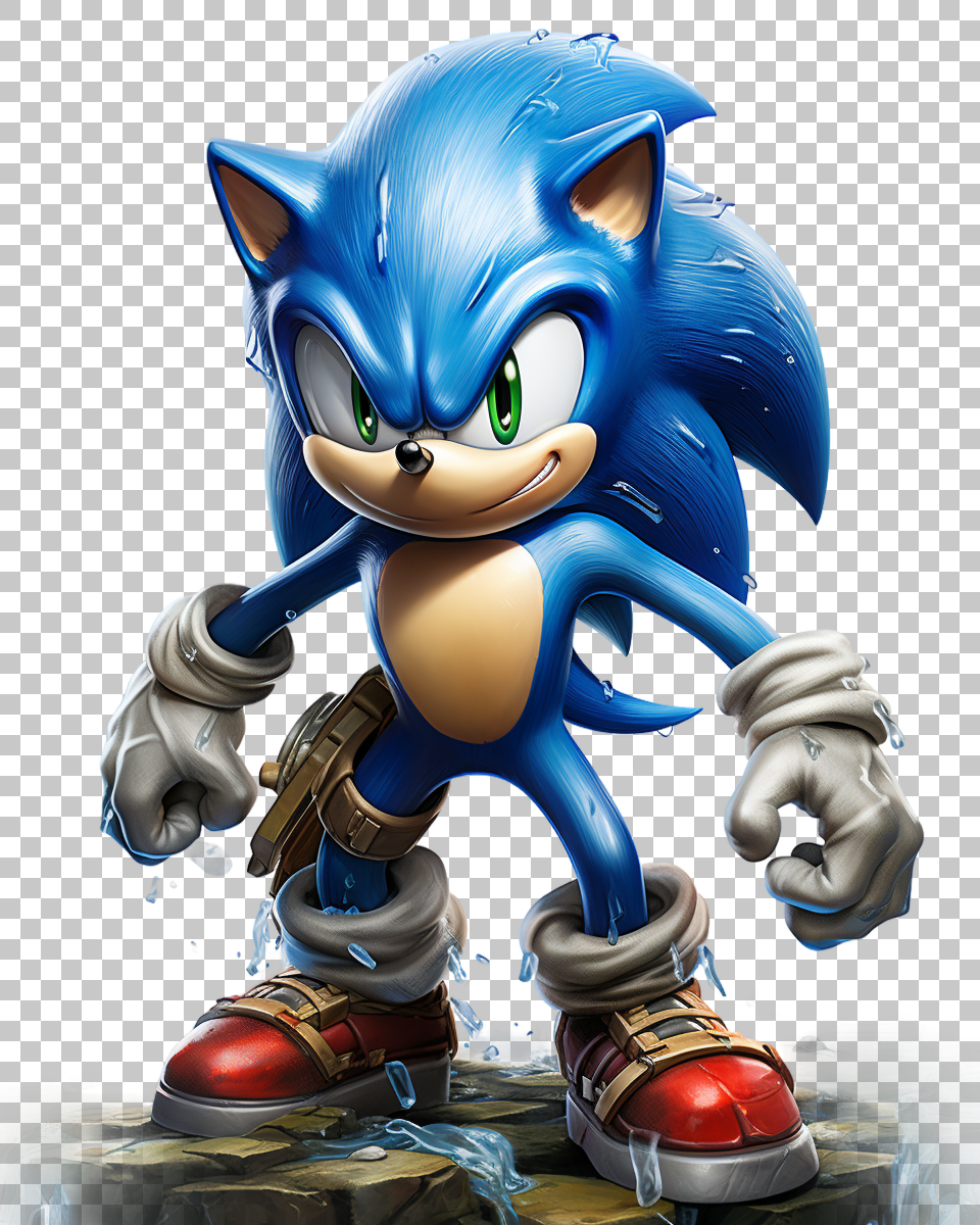 Sonic the Hedgehog PNG Art, Celebrating Legendary Video Game Icon, Retro