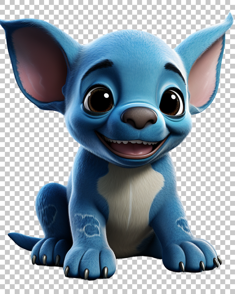 Stitch and Lilo digital illustration png, adorable duo, Disney magic