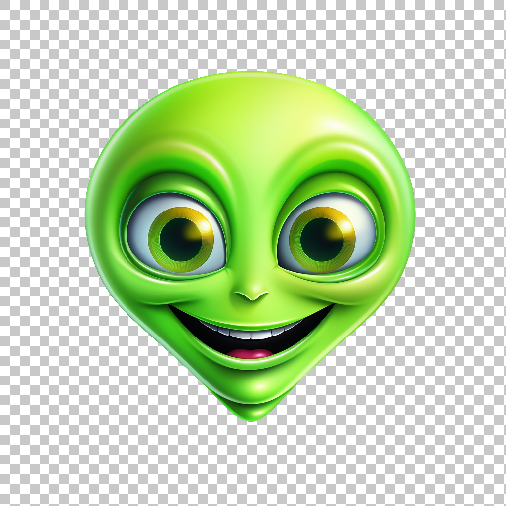 transparent alien emoji