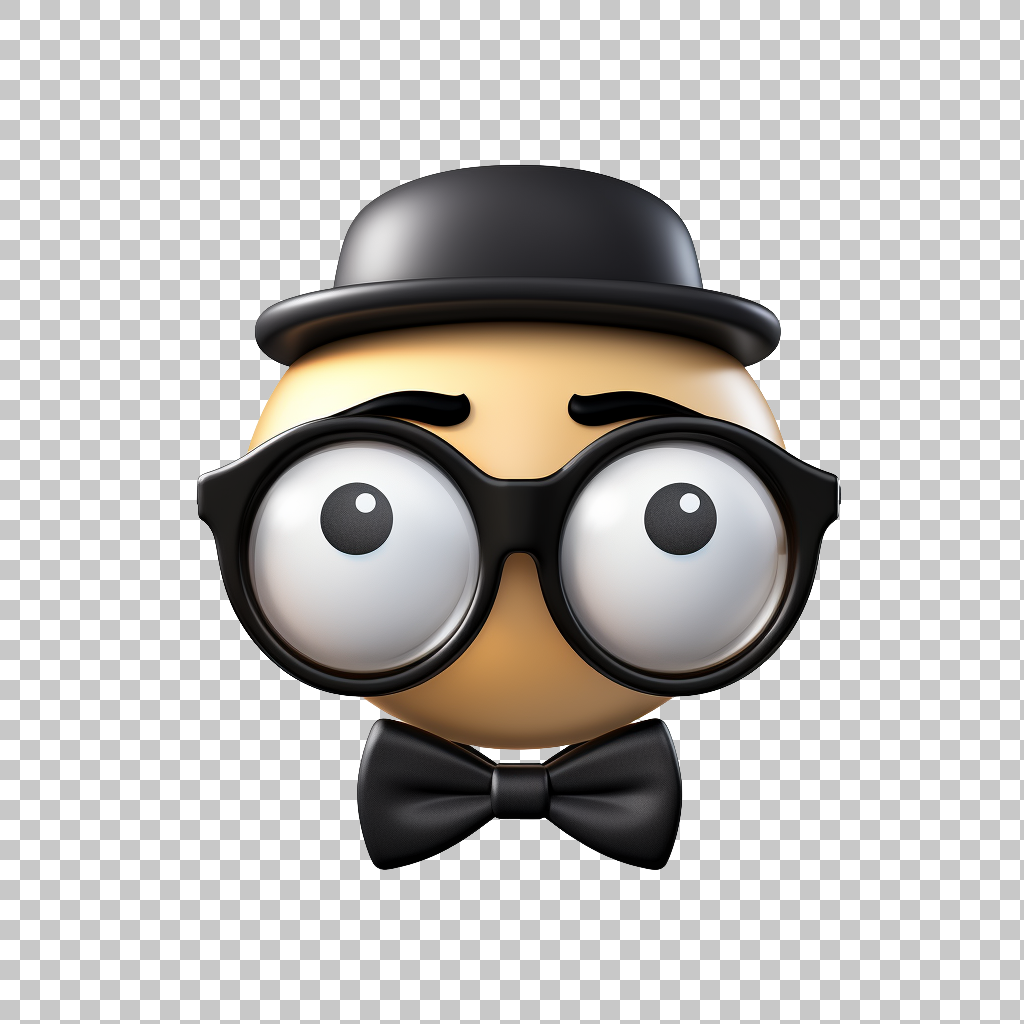 Elegant Emoji Illustration, Monocle Icon, Sophisticated Clipart