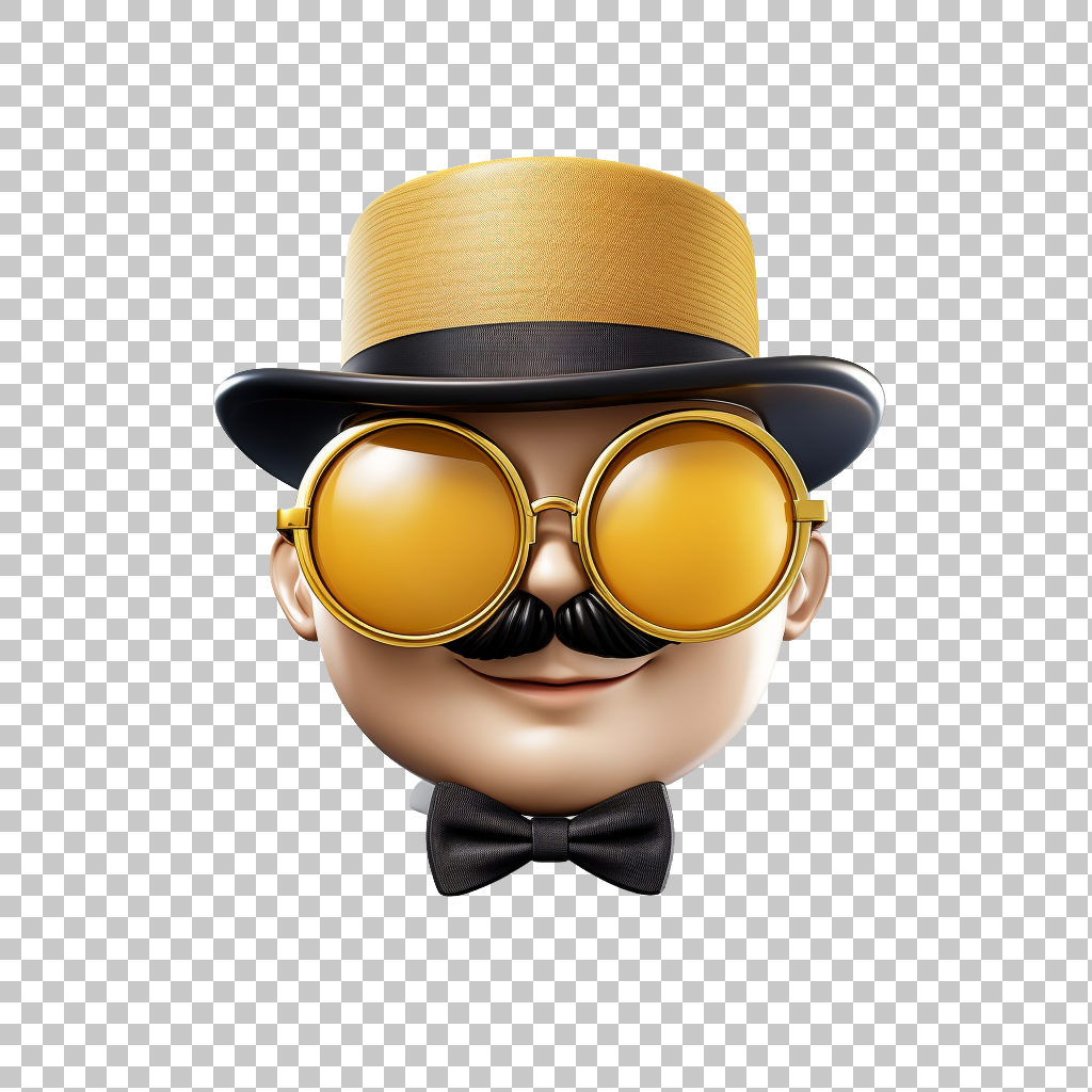 Elegant Emoji PNG, Monocle Expression Clipart, Eyeglass Symbol