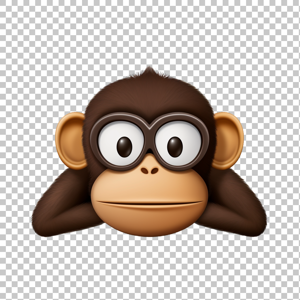 Emoji See No Evil Monkey Transparent Background, Speak No Evil Clipart, Primate Symbol