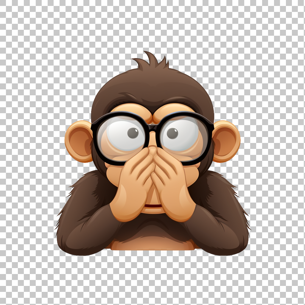 See No Evil Emoji PNG, Hear Speak Symbol Clipart, Primate Emoticon