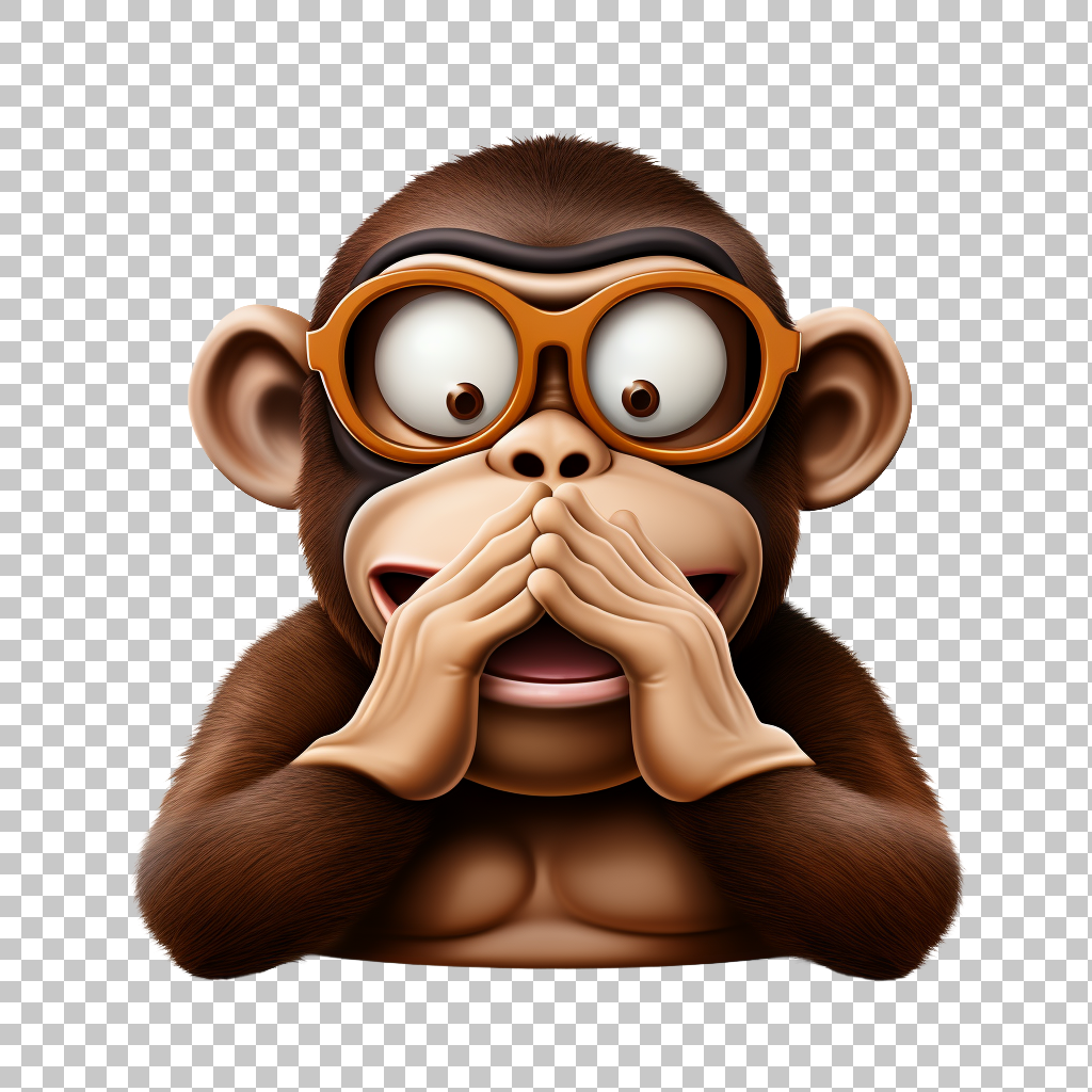 See No Evil Monkey Emoji Illustration, Speak No Evil Clipart, Primate Symbol