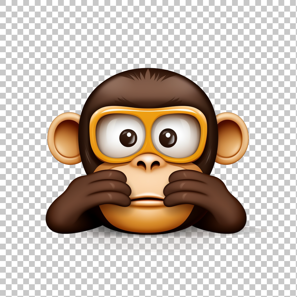 Emoji Hear No Evil Monkey Transparent Background, Speak No Evil Clipart, Primate Symbol