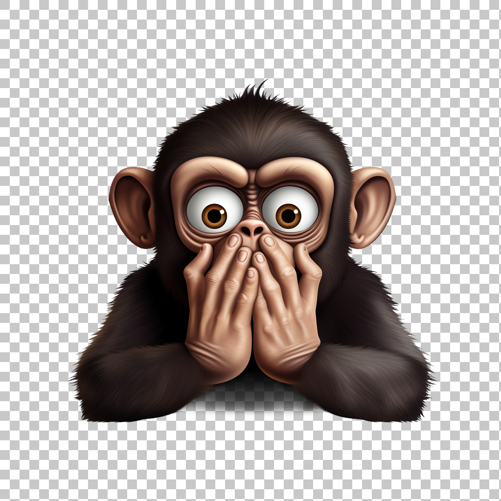 Emoji See No Evil Monkey Transparent Image, Speak No Evil Clipart, Primate Symbol