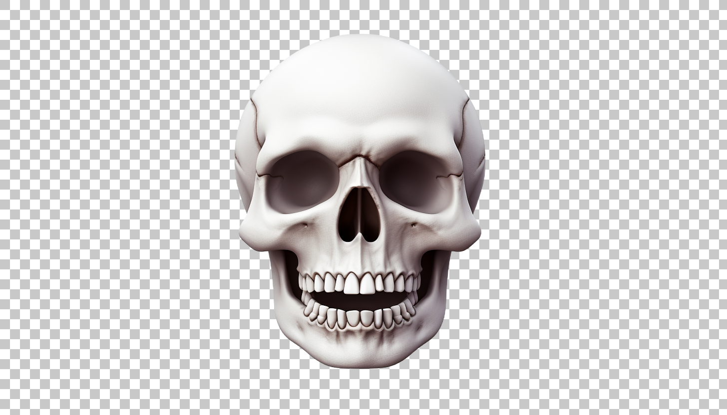 Spooky Skull Emoji PNG, Death Symbol Clipart, Halloween Skeleton Icon