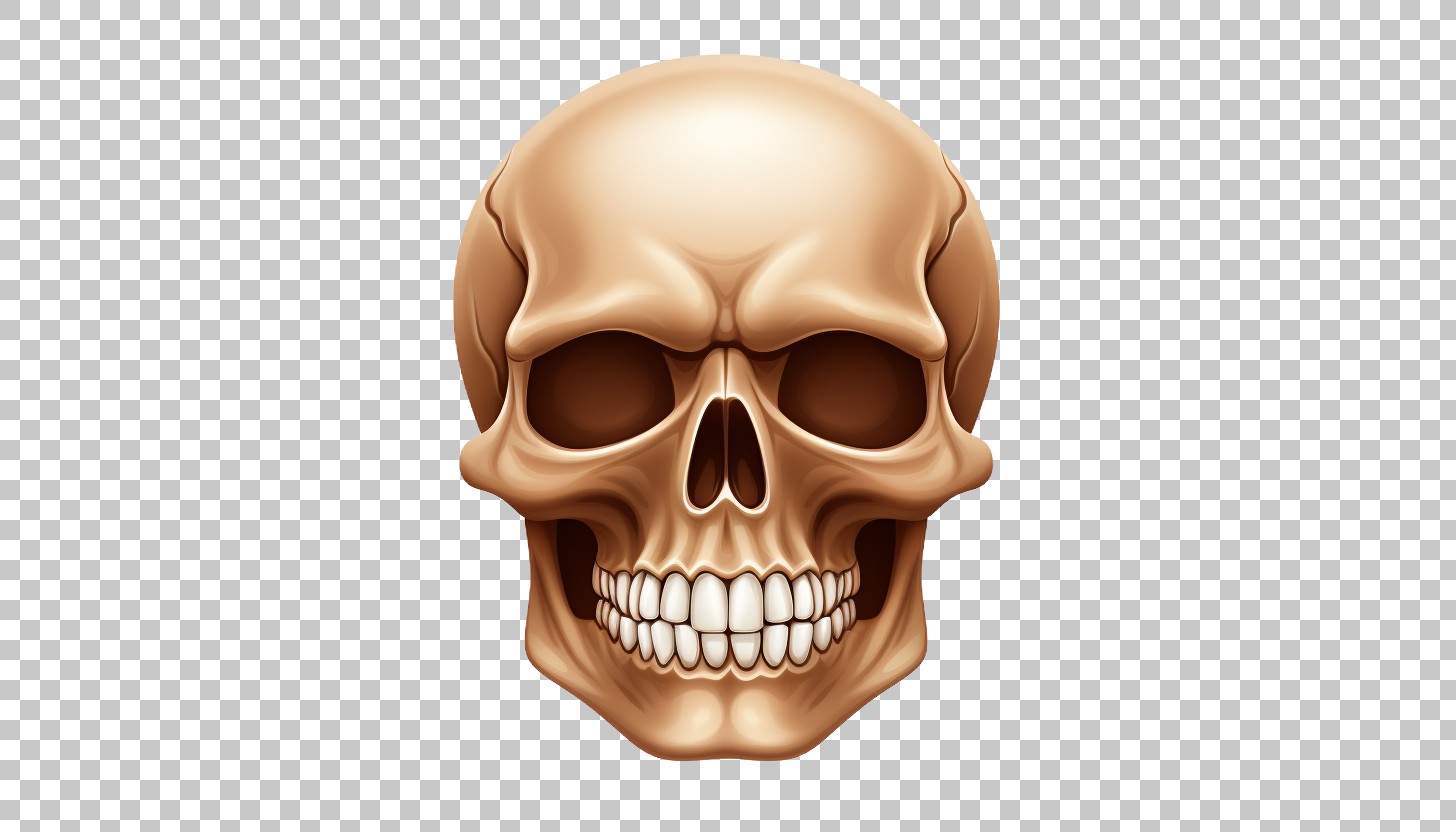 Death Skull Emoji Illustration, Spooky Symbol Clipart, Halloween Skeleton Image