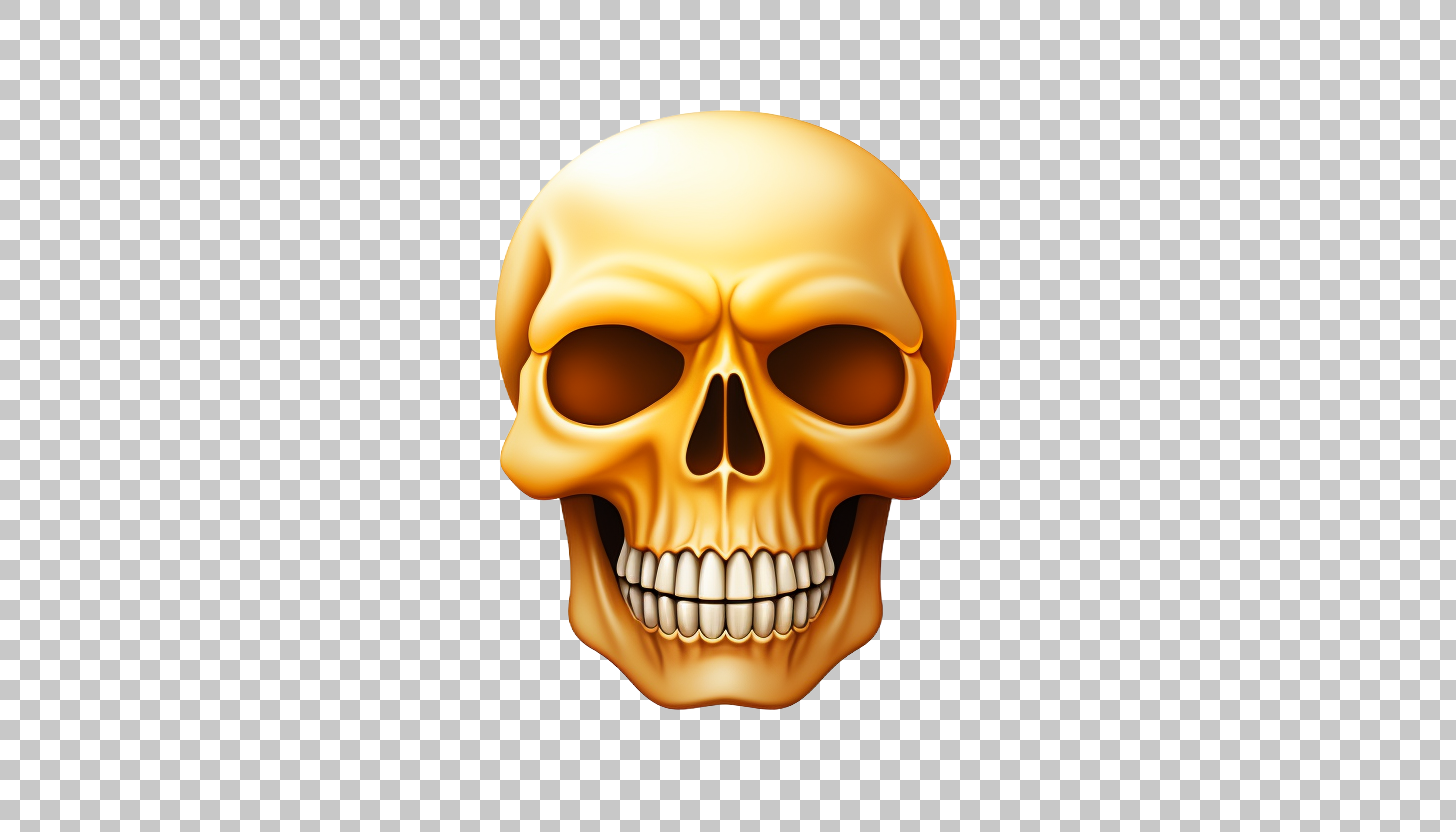 Skull Emoji PNG, Death Symbol Clipart, Spooky Skeleton Image