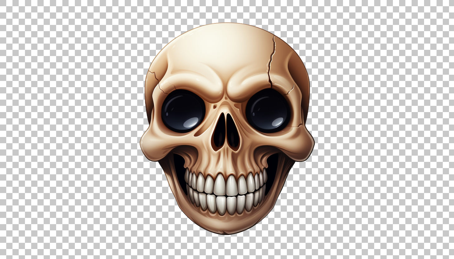 Spooky Skull Emoji Transparent Image, Death Symbol Clipart, Halloween Icon