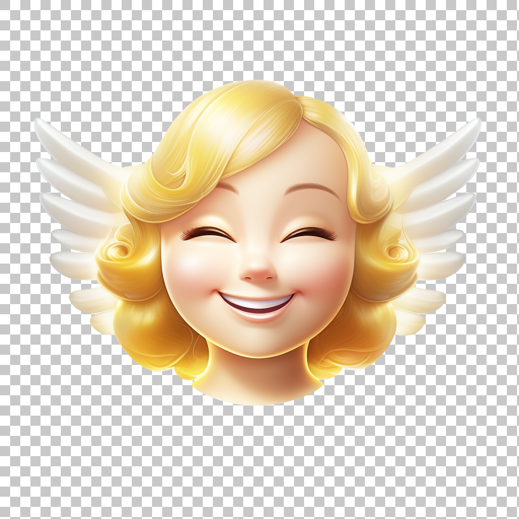 Smiling Face with Halo Emoji Illustration, Angel Clipart, Joyful Icon