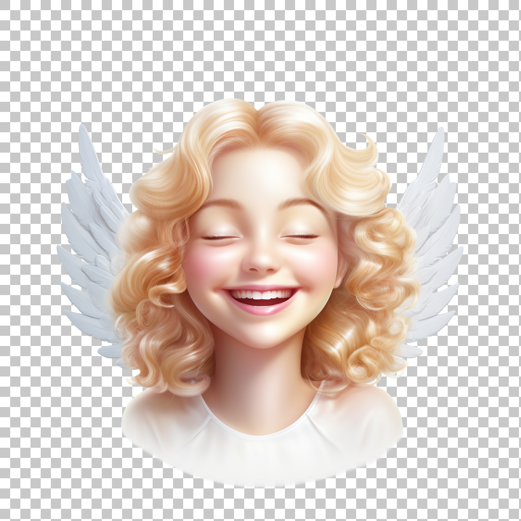 Smiling Face with Halo Emoji Transparent Background, Angel Clipart, Joyful Symbol