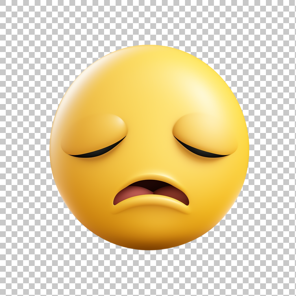 Tired Face Emoji PNG, Sleepy Emoticon Clipart, Weary Symbol
