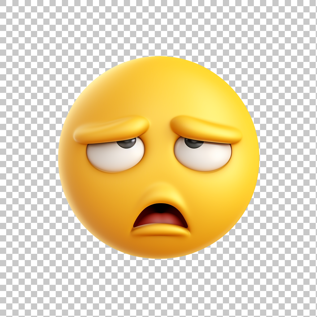 Weary Face Emoji Transparent Image, Fatigued Clipart, Exhausted Symbol