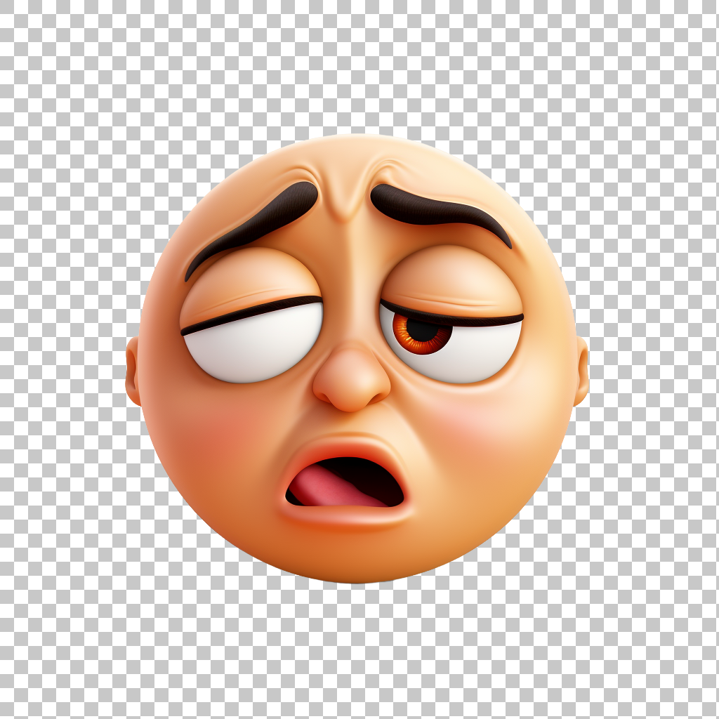 Tired Face Emoji PNG, Sleepy Emoticon Clipart, Exhausted Symbol