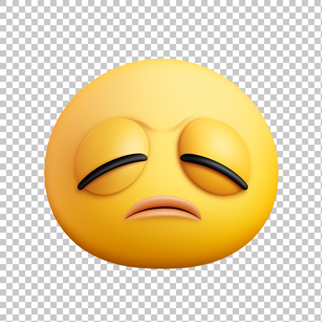 Weary Face Emoji Transparent Image, Fatigued Clipart, Sleep Symbol