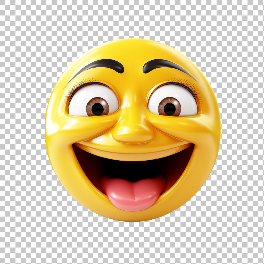 Cute Winking Emoji Transparent Background, Blink Clipart, Playful Symbol

