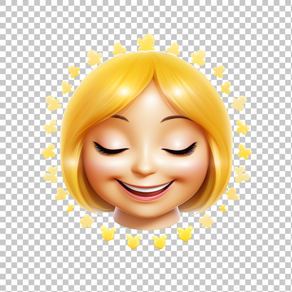 Seraphic Emoticons Transparent Image, Haloed Face Clipart, Divine Symbol


