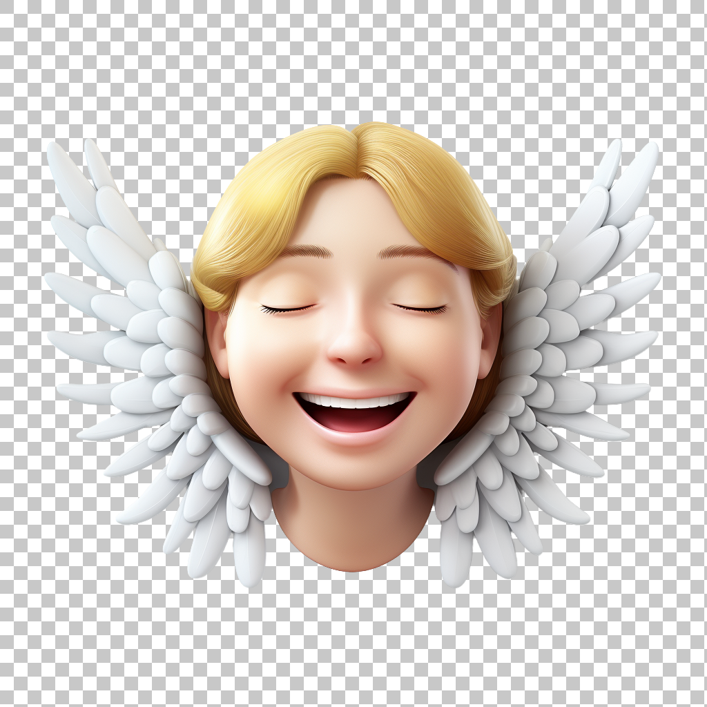 Haloed Emojis PNG, Joyful Expression Clipart, Celestial Symbol