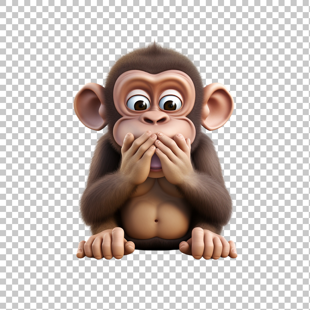 Silent Monkey Emoticon Transparent Image, Hushed Monkey Symbol, Muted Clipart