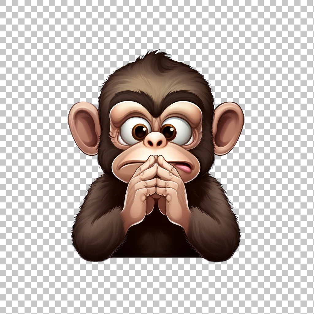 eSpeak No Evil Monkey Emoji PNG, Silent Monkey Symbol, Muted Expression Clipart