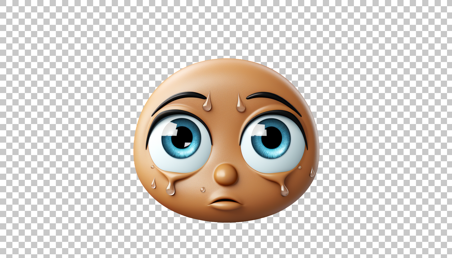 Sad Face Emoji PNG, Teardrop Clipart, Gloomy Icon