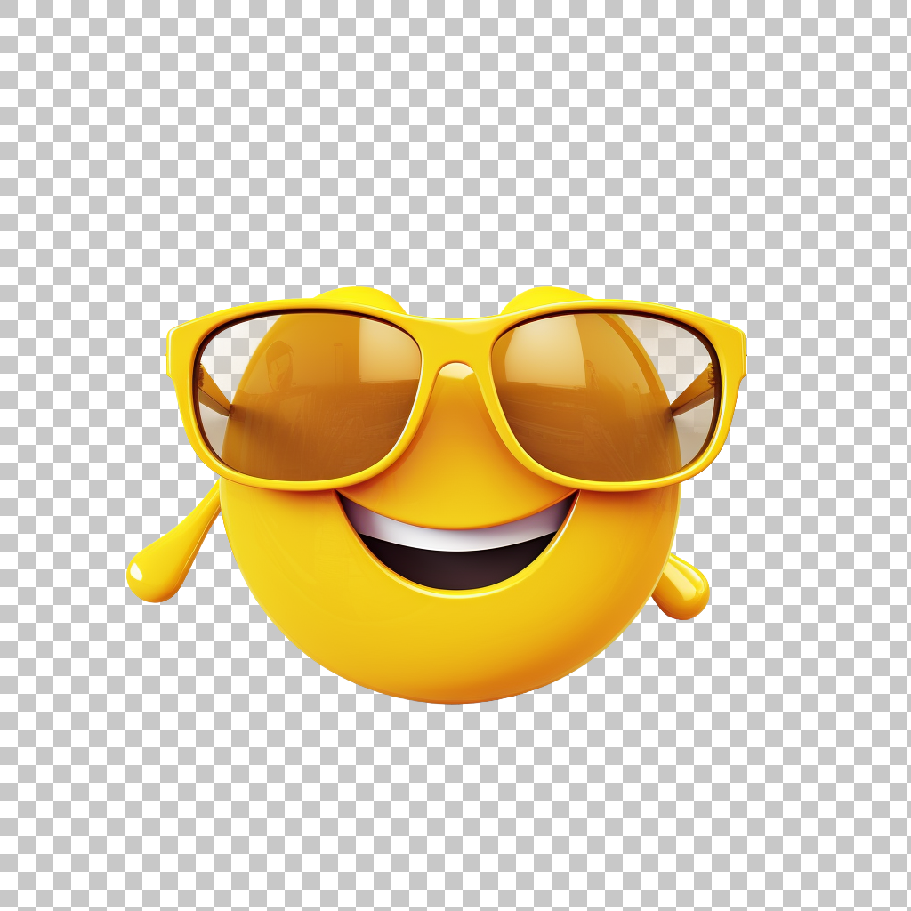 Trendy Icon, Smiling Face with Sunglasses Emoji png, Fashionable Symbol