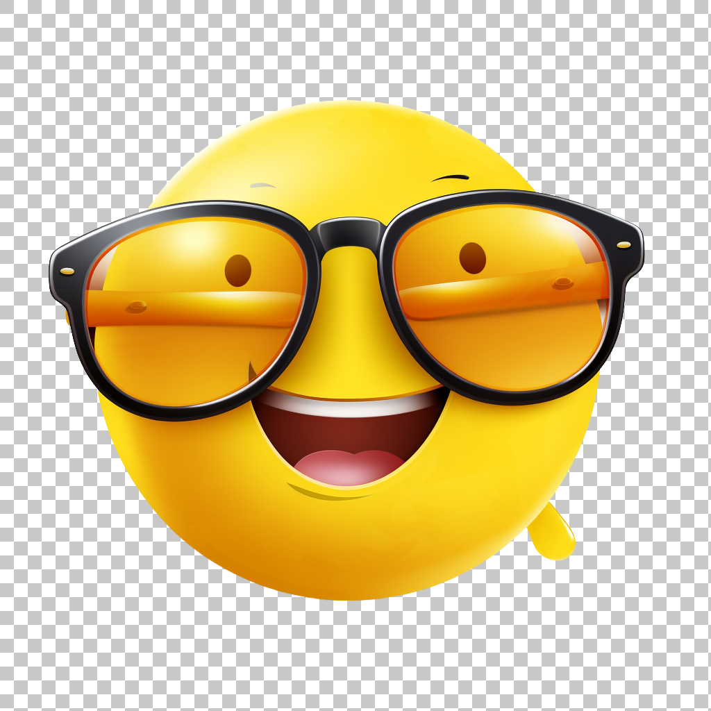 Easygoing Emoticon, Smiling Face with Sunglasses Emoji png, Relaxed Symbol