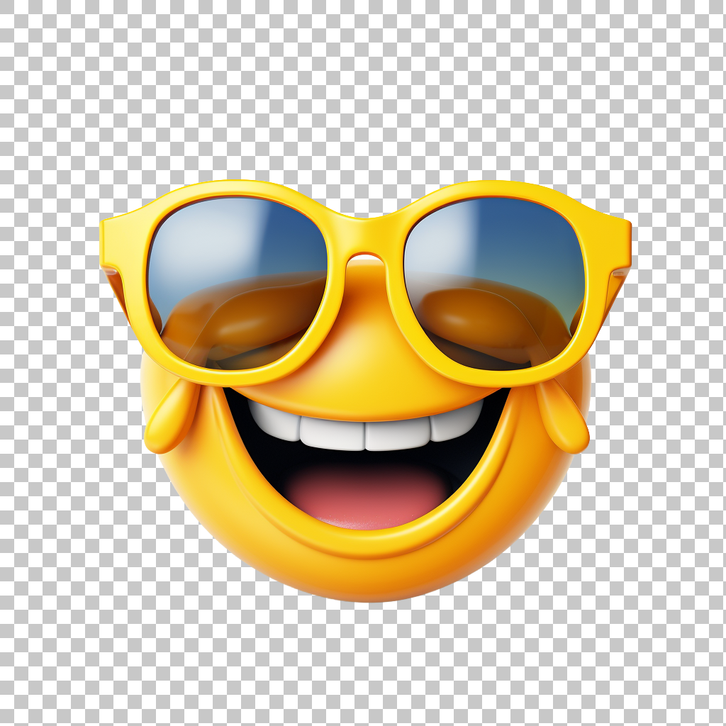 Stylish Emoticon, Smiling Face with Sunglasses Emoji png, Fashion Symbol