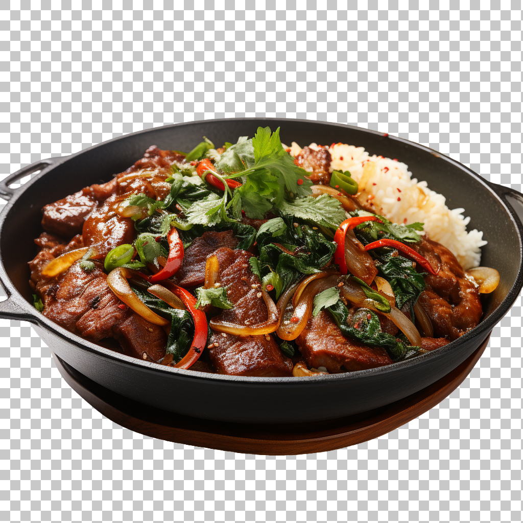 Beef Pad Krapow png, Thai Street Food Bliss, Fiery Flavor