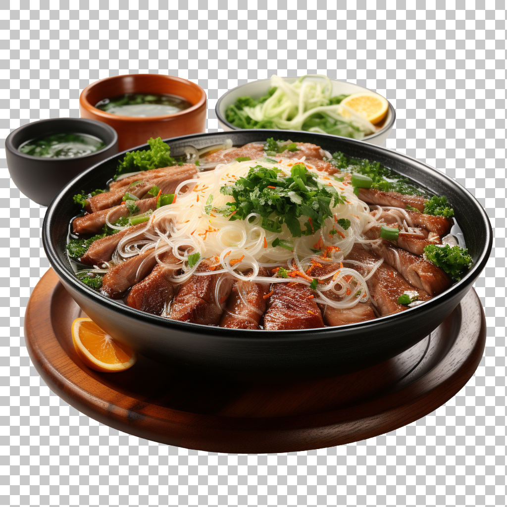 Beef Pho png, Rice Noodle Soup, Vietnamese Street Food