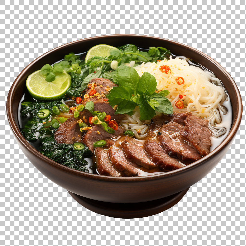 Beef Pho png, Rice Noodle Bowl, Vietnamese Culinary Gem