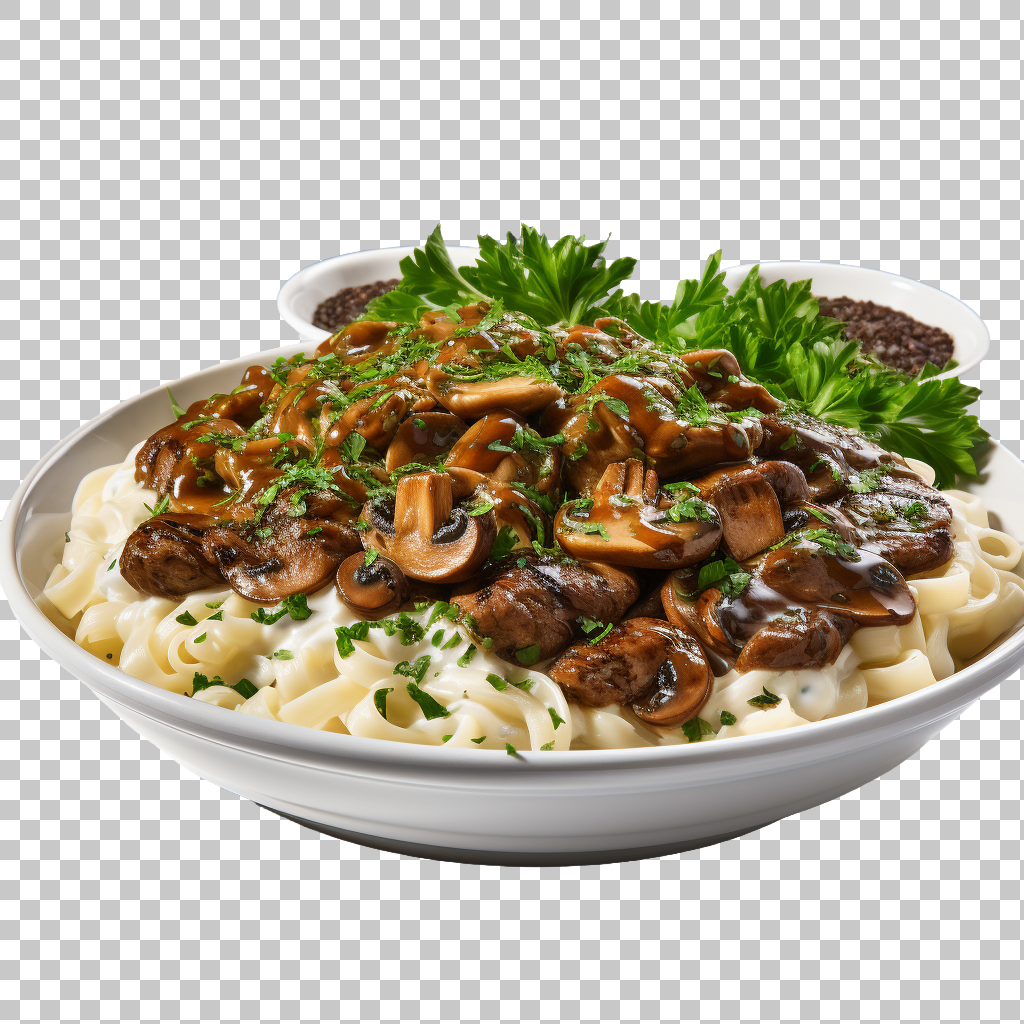 Beef Stroganoff Russian Creamy Noodles png, Rich Russian Cuisine, Savory Meat Dish