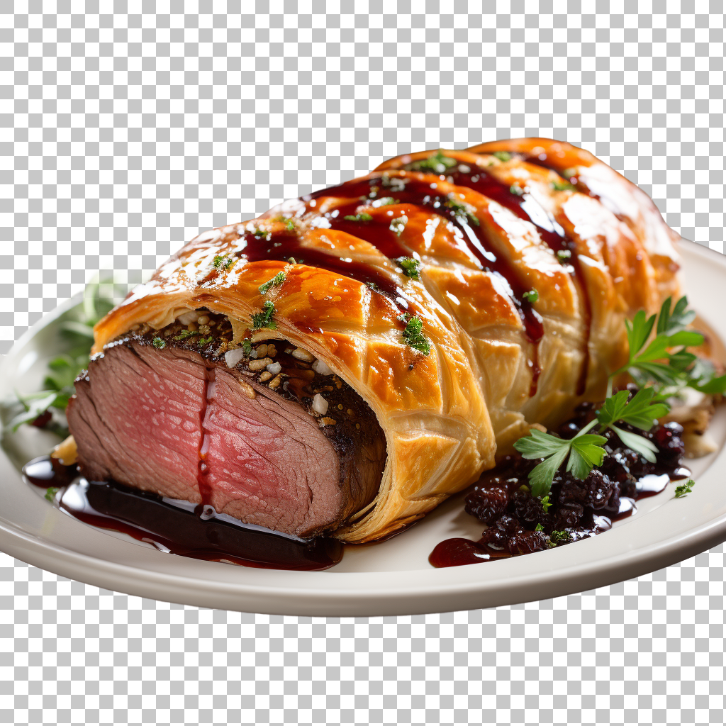 British Filet Beef Wellington png, Traditional British Dish, Savory Filet Photo