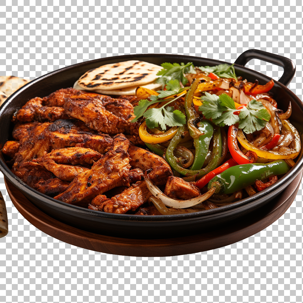 Chicken Fajitas Mexican Sizzling Peppers png, Latin American Dish, Family Favorite