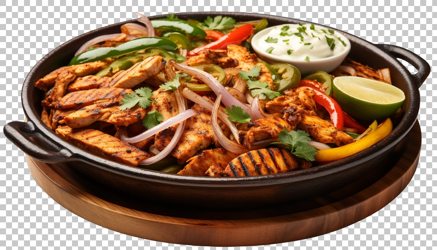 High-Quality Chicken Fajitas Transparent png, Mexican Food, Flavorful Recipe