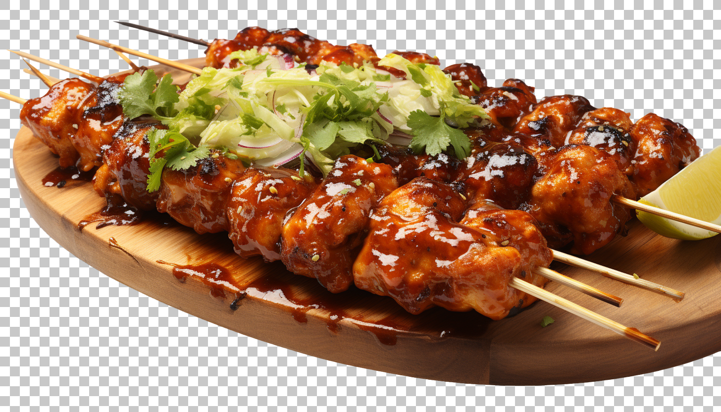 Chicken Satay Asian Skewered Peanut Sauce Food Design png, Asian Tradition, Homemade Flavor