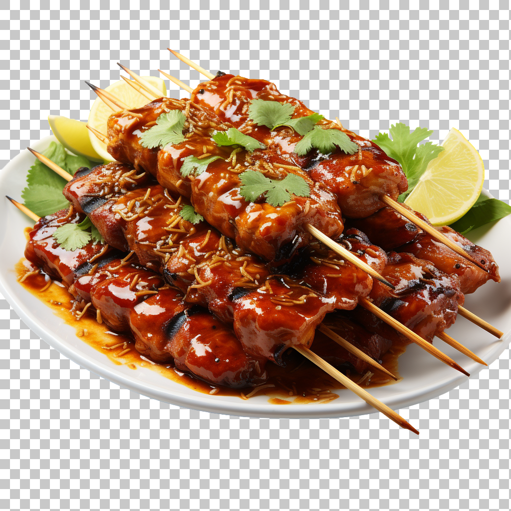 Chicken Satay Asian Skewered Peanut Sauce Food Recipe png Thai Spice