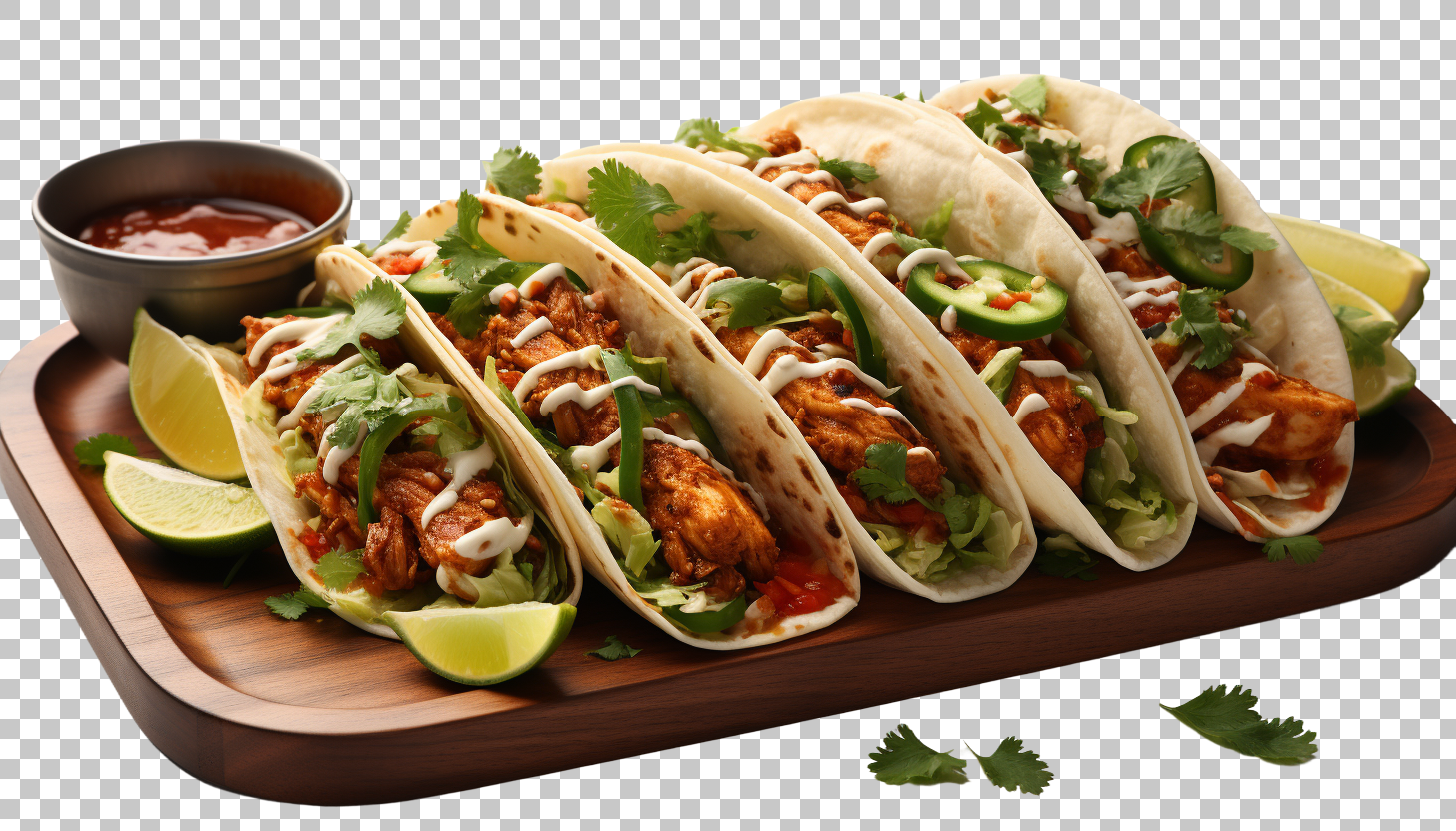 Chicken Tacos Ingredients Clipart png, Tex-Mex Cooking, Flavorful Dish