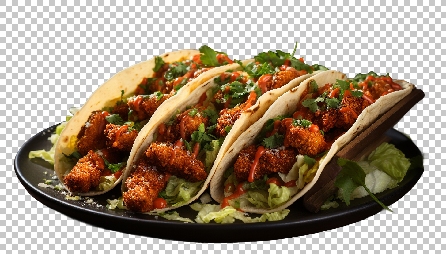 Chicken Tacos Mexican png Images, Latin American Dish, Flavorful Meal