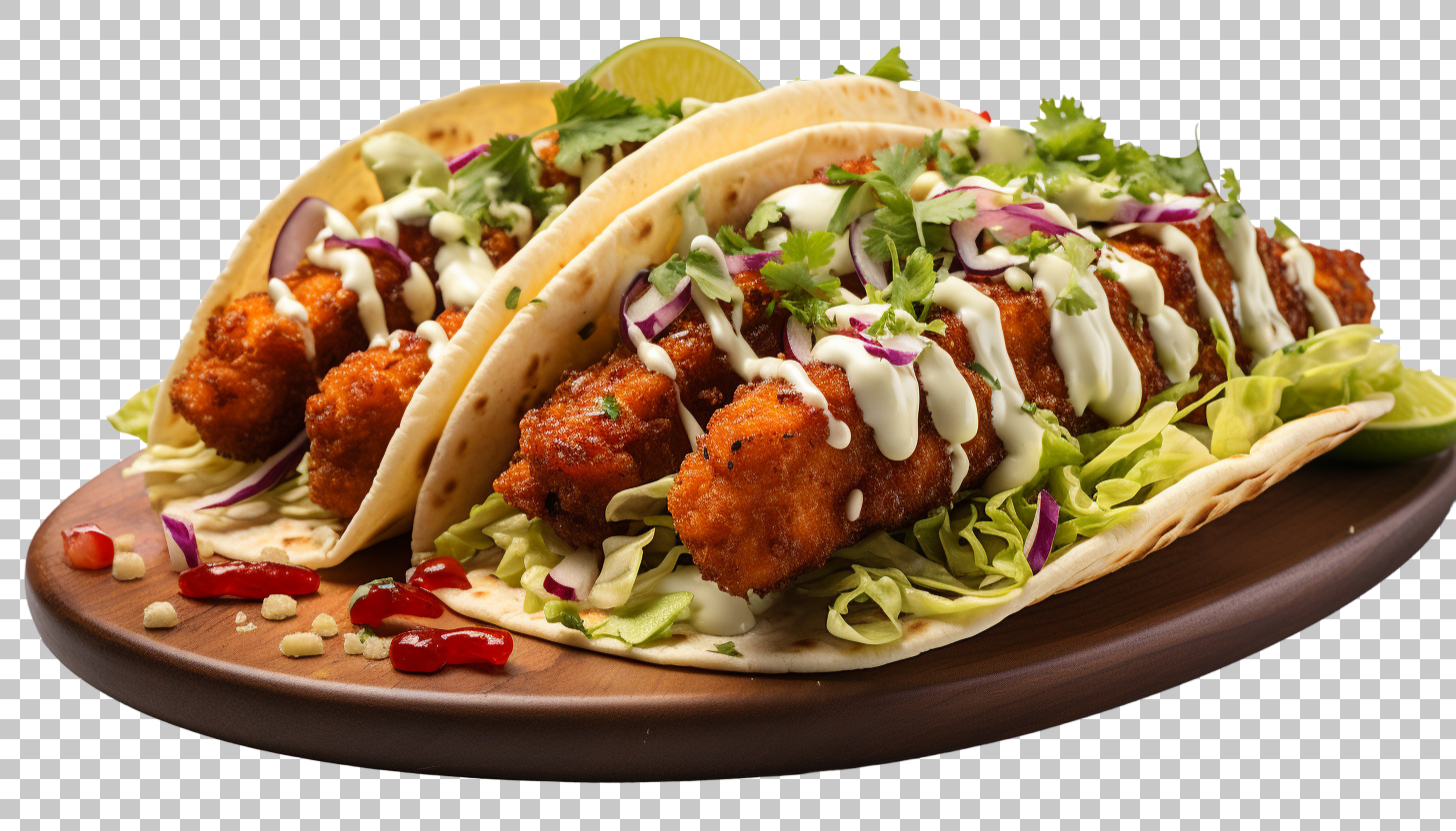 High-Quality Chicken Tacos Transparent png, Mexican Food, Savory Recipe