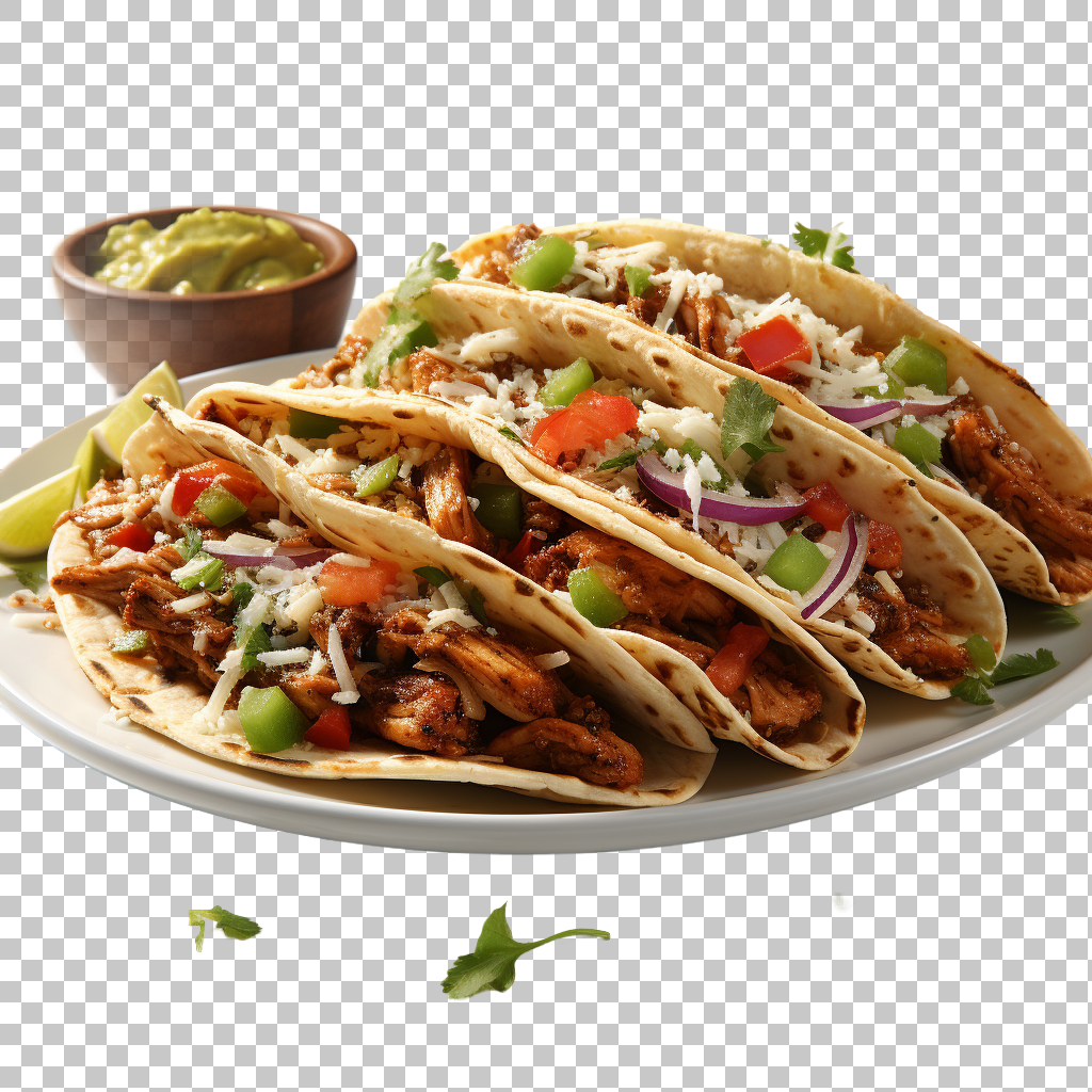 High-Quality Chicken Tacos Mexican Seasoned Meat Transparent png, Mexican Food, Savory Recipe